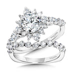 Statement Star Halo Diamond Engagement Ring — R1155W