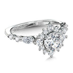 Statement Star Halo Diamond Engagement Ring — R1155W