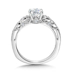 Vintage Milgrain & Filigree Accented Diamond Engagement Ring — R1156W
