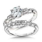 Vintage Milgrain & Filigree Accented Diamond Engagement Ring — R1156W