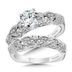 Vintage Milgrain & Filigree Accented Diamond Engagement Ring — R1158W
