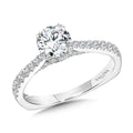 Double-Prong Straight Diamond Engagement Ring — R1161W
