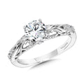 Vintage Milgrain & Filigree Accented Diamond Engagement Ring — R1164W