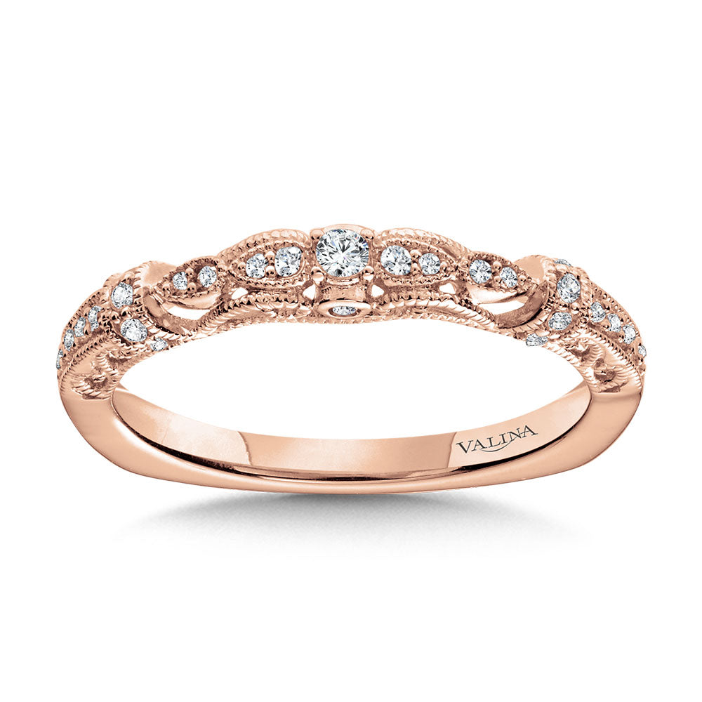 Vintage Milgrain & Filigree Accented Diamond Wedding Band — R1165BP