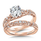 Vintage Milgrain & Filigree Accented Diamond Engagement Ring — R1165P