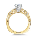 Vintage Milgrain & Filigree Accented Diamond Engagement Ring — R1165Y