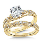 Vintage Milgrain & Filigree Accented Diamond Engagement Ring — R1165Y