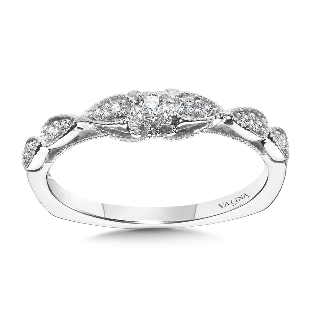 Vintage Milgrain & Filigree Accented Diamond Wedding Band — R1171BW