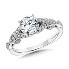 Vintage Milgrain & Filigree Accented Diamond Engagement Ring — R1171W