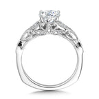 Vintage Milgrain & Filigree Accented Diamond Engagement Ring — R1171W