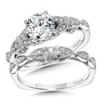 Vintage Milgrain & Filigree Accented Diamond Engagement Ring — R1171W