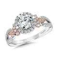 Dual-Tone Split Shank Halo Engagement Ring — R1172WP