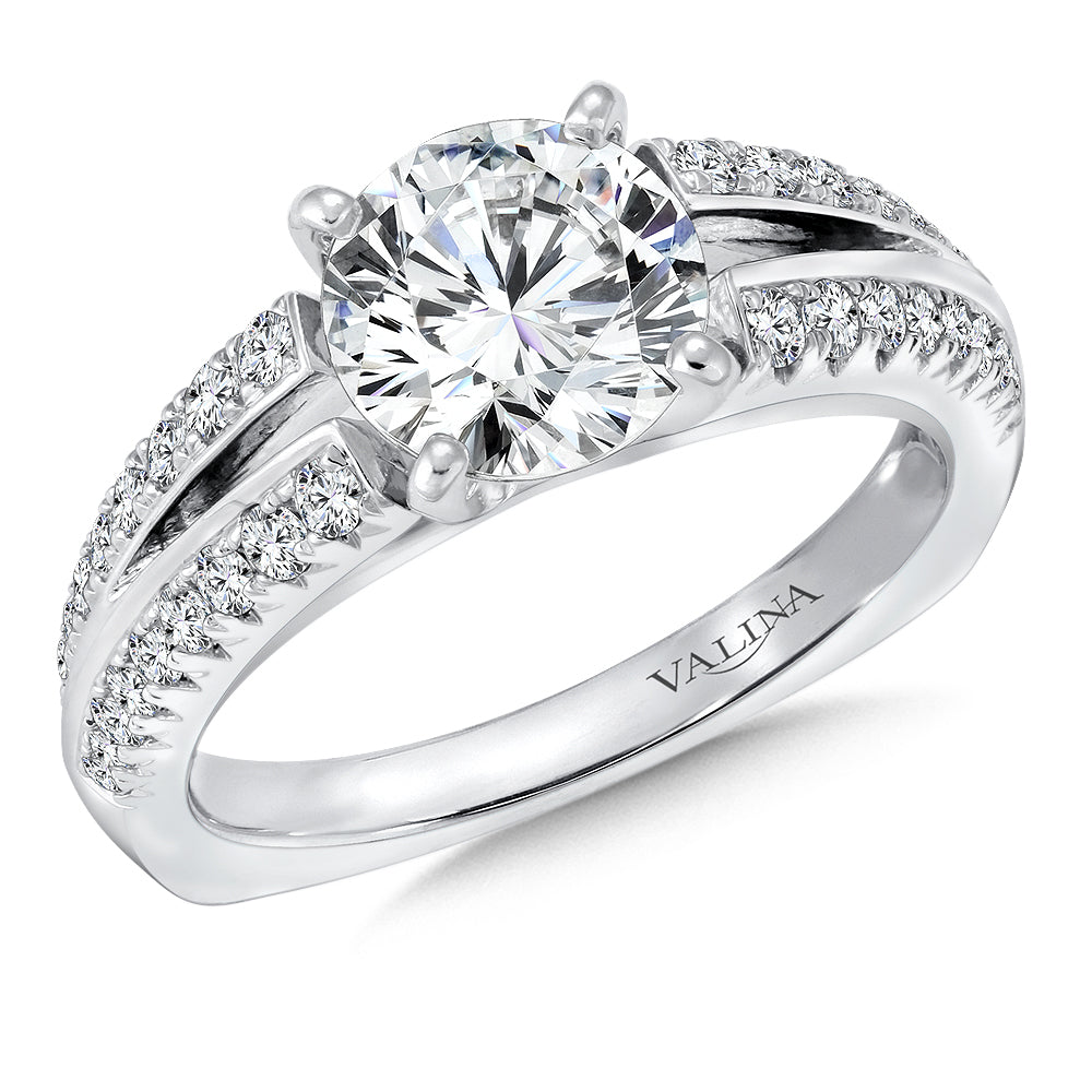 Split Shank Diamond Engagement Ring — R141W