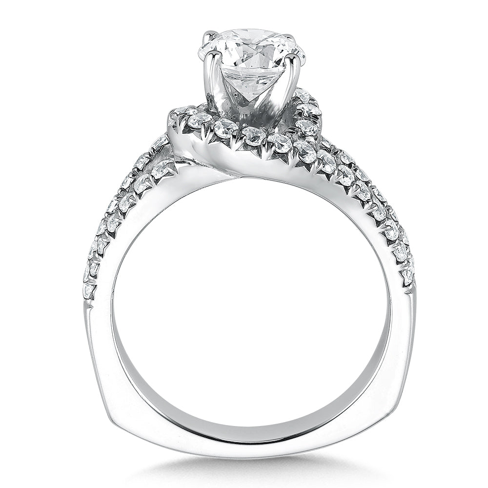 Diamond Split Shank Style Engagement Ring — R142W