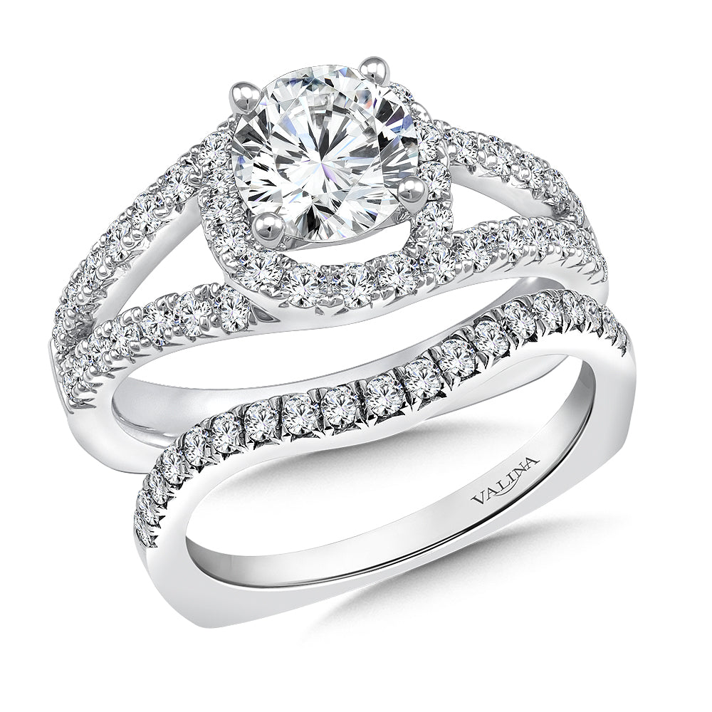 Diamond Split Shank Style Engagement Ring — R142W