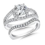 Diamond Split Shank Style Engagement Ring — R142W