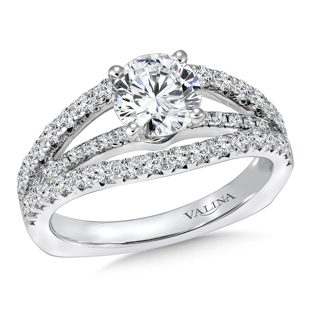 Split Shank Diamond Engagement Ring — R144W