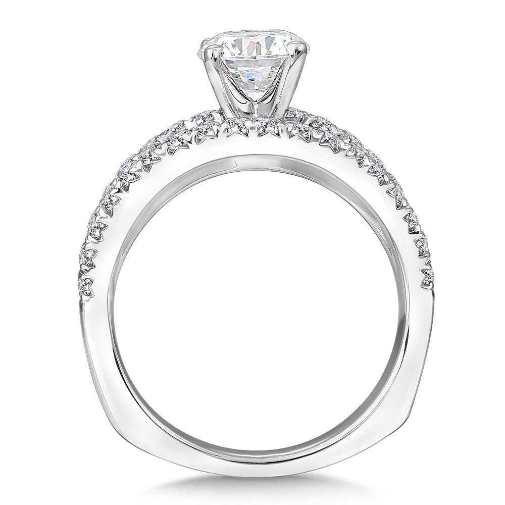 Split Shank Diamond Engagement Ring — R144W