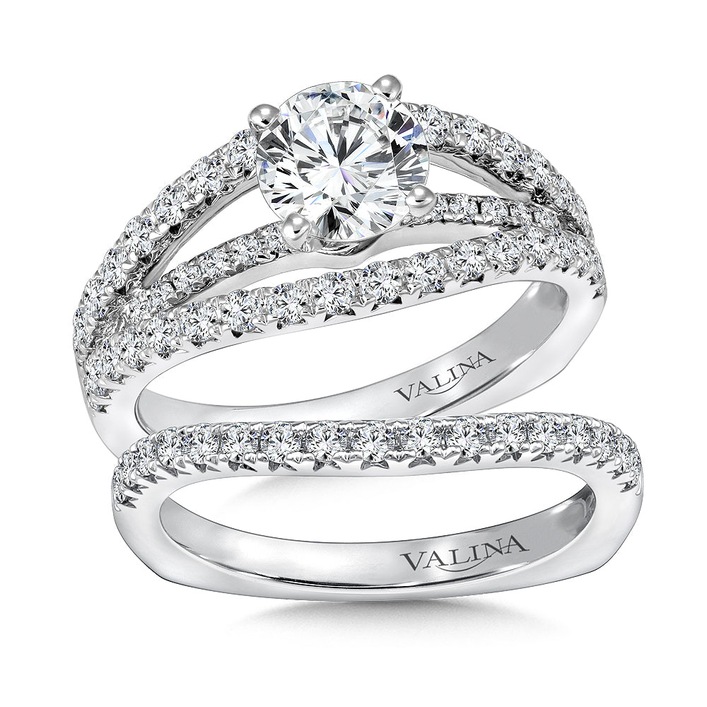 Split Shank Diamond Engagement Ring — R144W