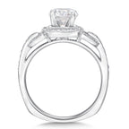 Chain-Loop Halo Diamond Engagement Ring — R146W