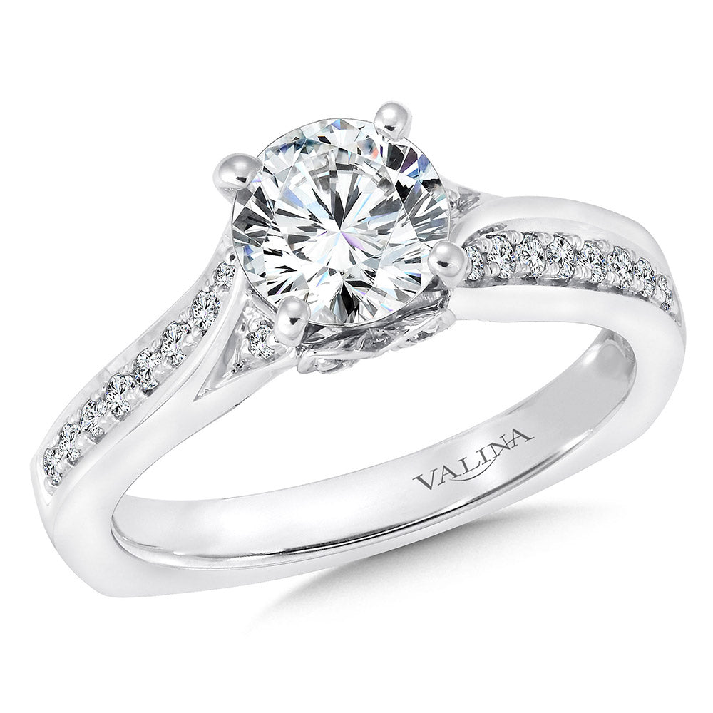 Spiral Style Diamond Engagement Ring — R148W