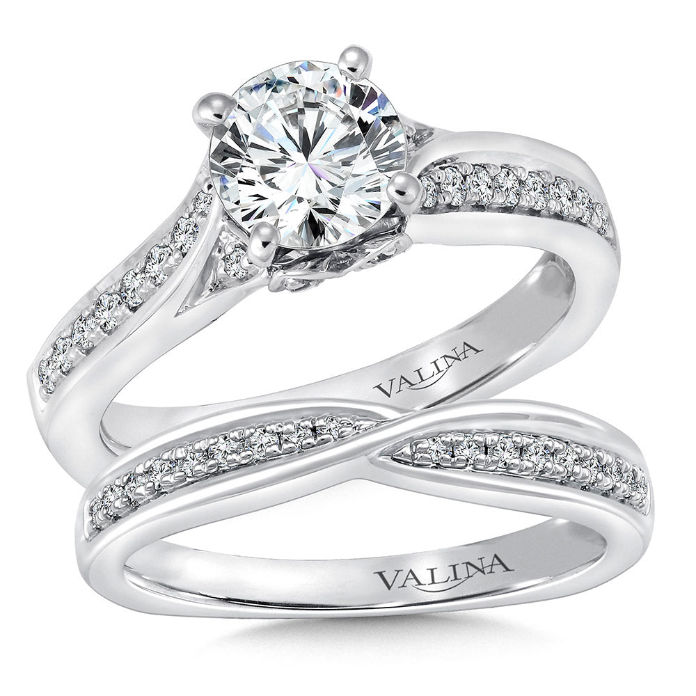 Spiral Style Diamond Engagement Ring — R148W