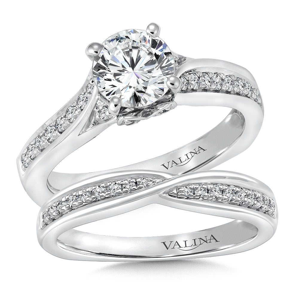 Spiral Style Diamond Engagement Ring — R148W