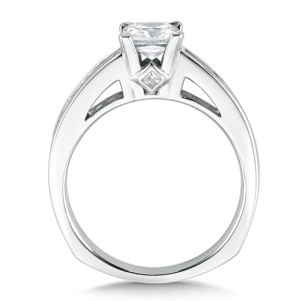Diamond Engagement Ring with Side Stones — R153W