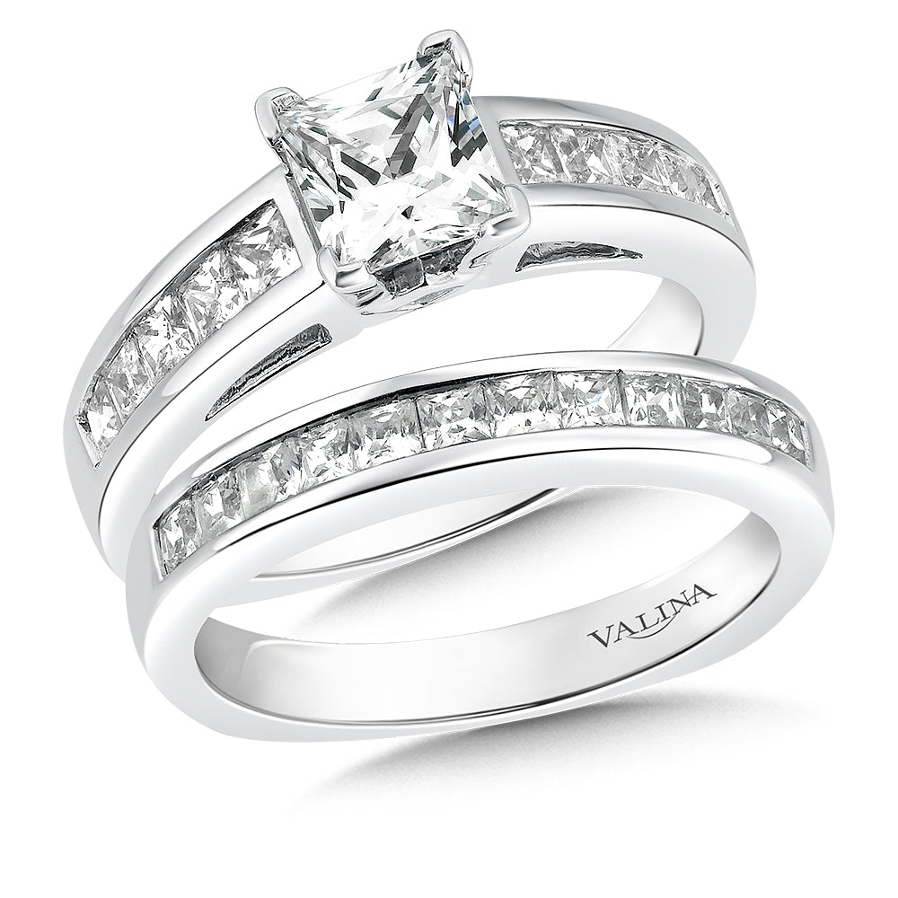 Diamond Engagement Ring with Side Stones — R153W