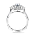 Floral Double Halo Diamond Engagement Ring — R2202W