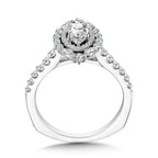 Marquise-Cut Statement Double Halo Diamond Engagement Ring — R2203W