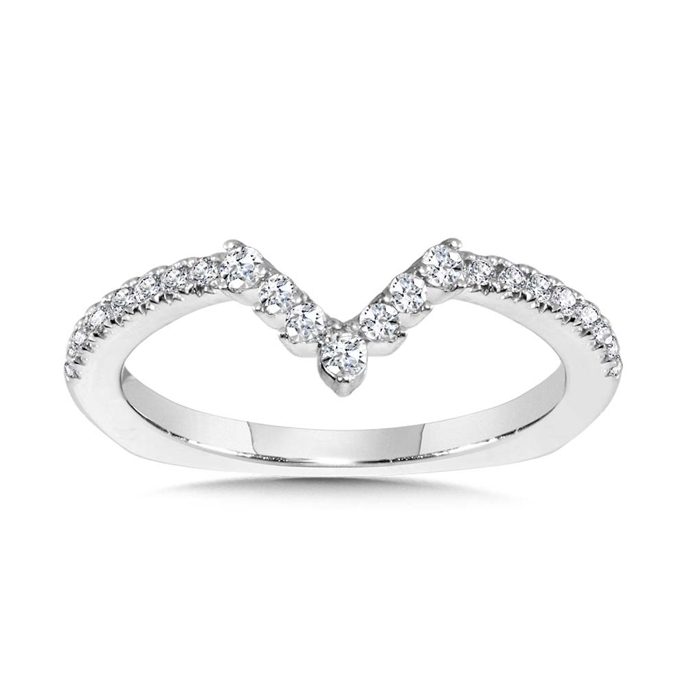 Chevron-Shaped Diamond Wedding Band — R2204BW
