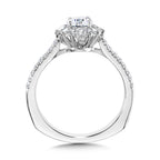 Marquise-Accented Sun Burst Diamond Halo Engagement Ring — R2204W