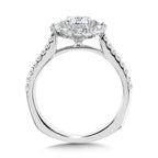 Marquise-Accented Double Halo Diamond Engagement Ring — R2205W