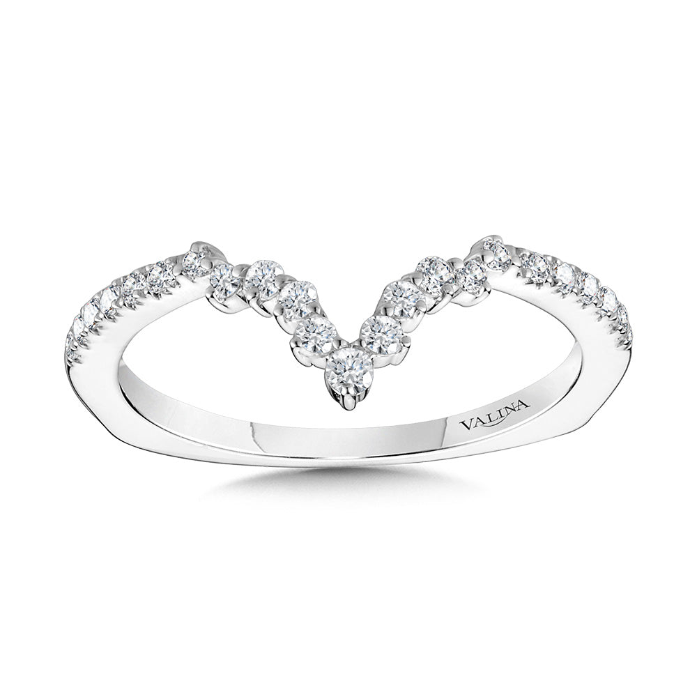 Chevron-Shaped Tapered Diamond Wedding Band — R2208BW