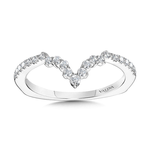 Chevron-Shaped Tapered Diamond Wedding Band — R2208BW