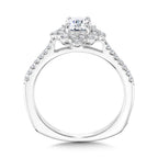 Bezel-Set Sun Burst Diamond Halo Engagement Ring — R2209W