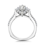 Marquise-Cut & Pear-Accented Sun Burst Diamond Halo Engagement Ring — R2210W