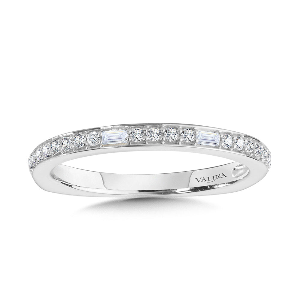 Straight Baguette Diamond Wedding Band — R2215BW