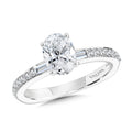 Oval-Cut Straight Hidden Halo & Baguette Diamond Engagement Ring — R2215W