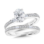 Oval-Cut Straight Hidden Halo & Baguette Diamond Engagement Ring — R2215W