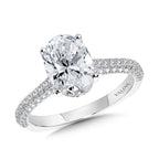 Straight Pave-Set Hidden Halo Diamond Engagement Ring — R2217W