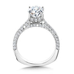 Straight Pave-Set Hidden Halo Diamond Engagement Ring — R2217W