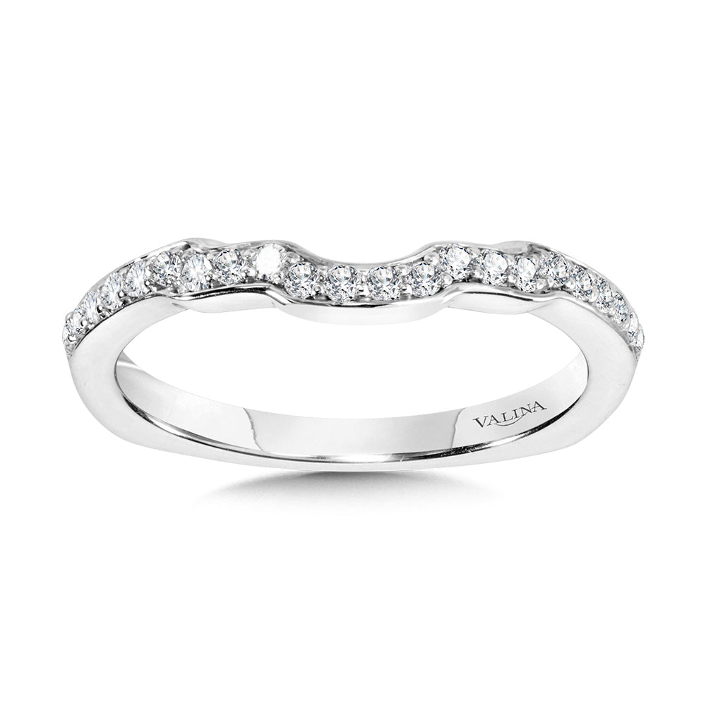 Curved Channel-Set Diamond Wedding Band — R2218BW