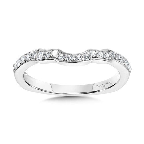 Curved Channel-Set Diamond Wedding Band — R2218BW