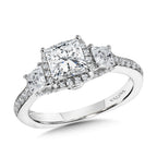 Princess-Cut Three-Stone Diamond Engagement Ring — R2218W