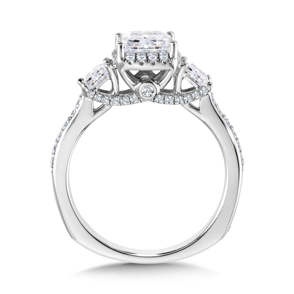 Princess-Cut Three-Stone Diamond Engagement Ring — R2218W