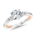 Two-Tone & Milgrain-Beaded Hidden Accents Diamond Engagement Ring — R2230WP