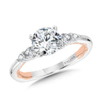 Two-Tone & Milgrain-Beaded Hidden Accents Diamond Engagement Ring — R2230WP
