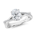 Crisscross & Milgrain-Beaded Hidden Accents Diamond Engagement Ring — R2234W